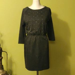 Embellished light sweater dress